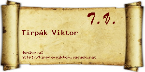 Tirpák Viktor névjegykártya