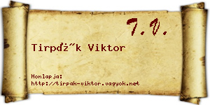 Tirpák Viktor névjegykártya